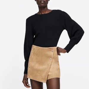 Zara Faux Suede Bermuda Skort